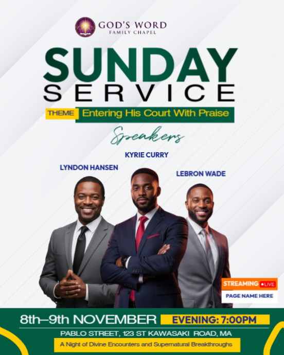Sunday Service Template | PosterMyWall