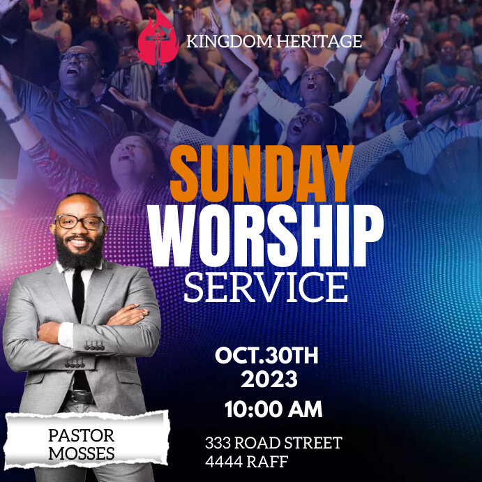 Copy of Sunday service template | PosterMyWall