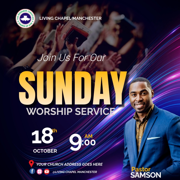 SUNDAY SERVICE TEMPLATE | PosterMyWall