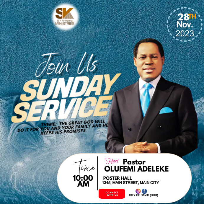 Copy of Sunday service template | PosterMyWall