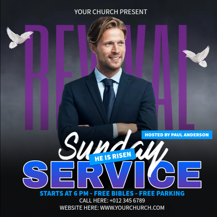 Sunday Service Template Post Instagram