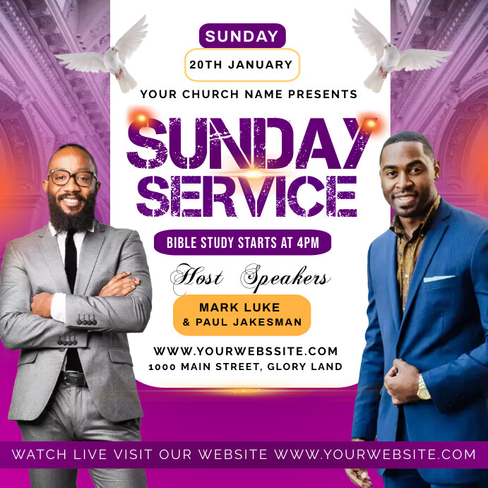 Sunday service template | PosterMyWall