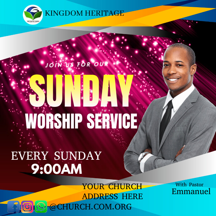 Sunday service template | PosterMyWall