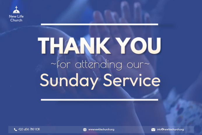 Sunday Service thank you card Template | PosterMyWall
