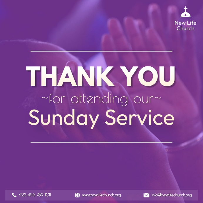 Sunday Service thank you card Instagram 帖子 template
