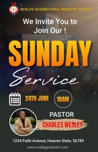 Sunday Service Video Tabloid template
