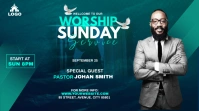 Sunday Service Worship Advert Twitter Post template