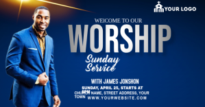 Morado Sunday Worship Service Facebook Ad Template