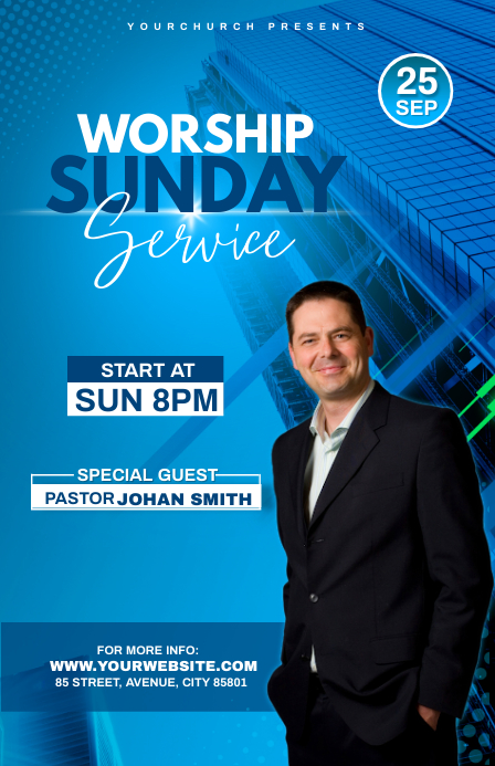Copy of Sunday Service Worship Advert | PosterMyWall