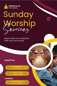 SUNDAY SERVICES Poster template