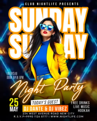 Sunday Sexy Ladies Party Night Club Music Dj Festival Concert Advertisement video ads Flyer Template Instagram Portrait