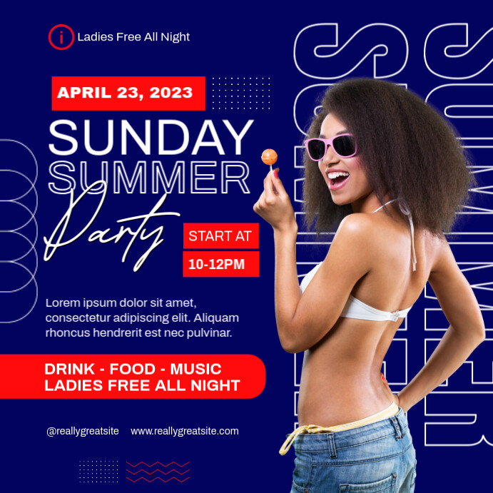 SUNDAY SUMMER PARTY Publicação no Instagram template