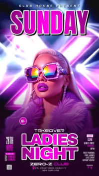 Sunday Takeover Ladies Night Party Instagram Story template