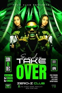 Sunday Takeover Ladies Night Party flyer Poster template
