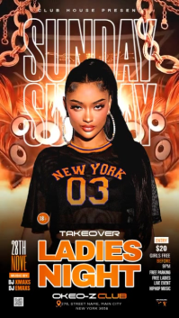 Sunday Takeover Ladies Night Party Instagram Story Video template