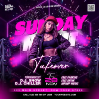 Sunday Takeover night Square (1:1) template