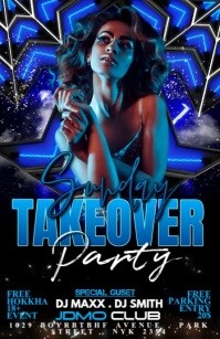 sunday takeover party Half Page Wide template