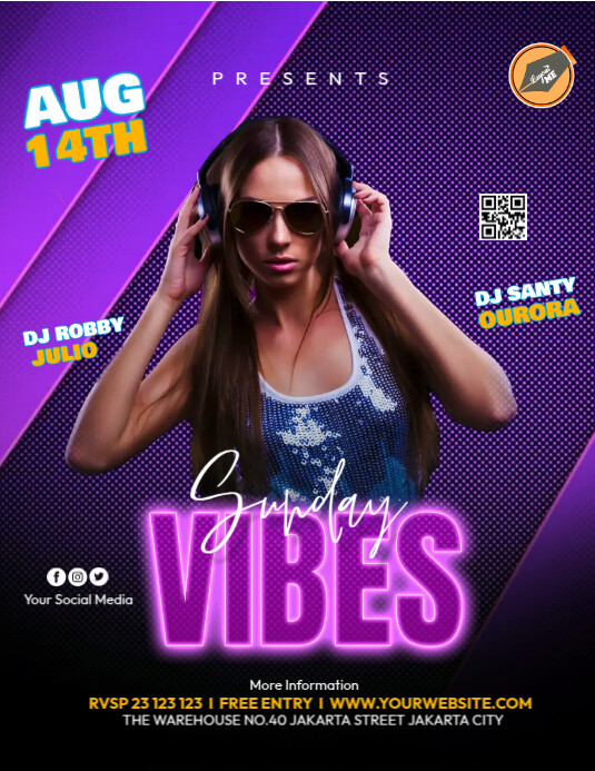Sunday Vibes Night Party Ads Template | PosterMyWall