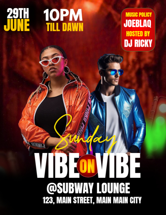 sunday vibes on vibes Flyer (US Letter) template