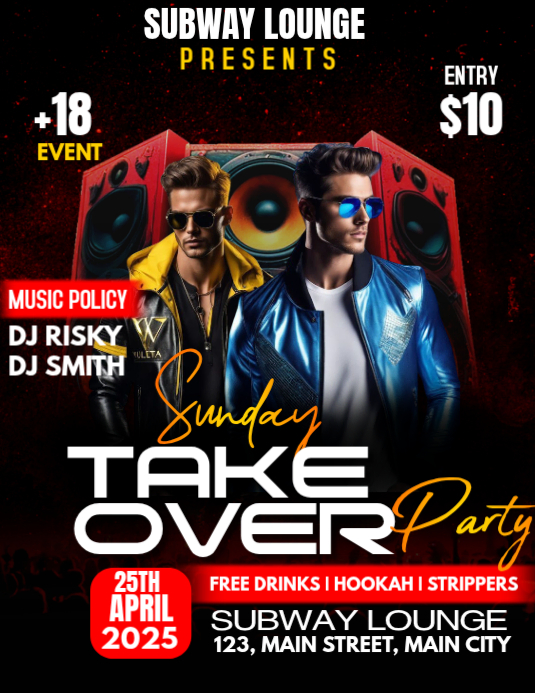 sunday vibes party Ulotka (US Letter) template