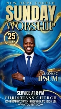 Sunday Worship Church Digital Display (9:16) template