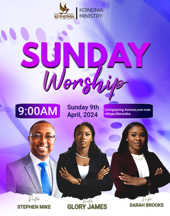 SUNDAY WORSHIP Template | PosterMyWall