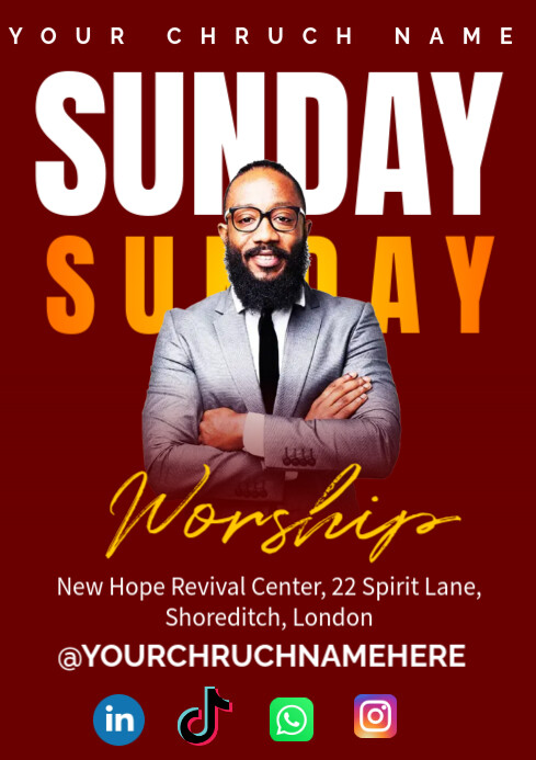 sunday worship Template | PosterMyWall