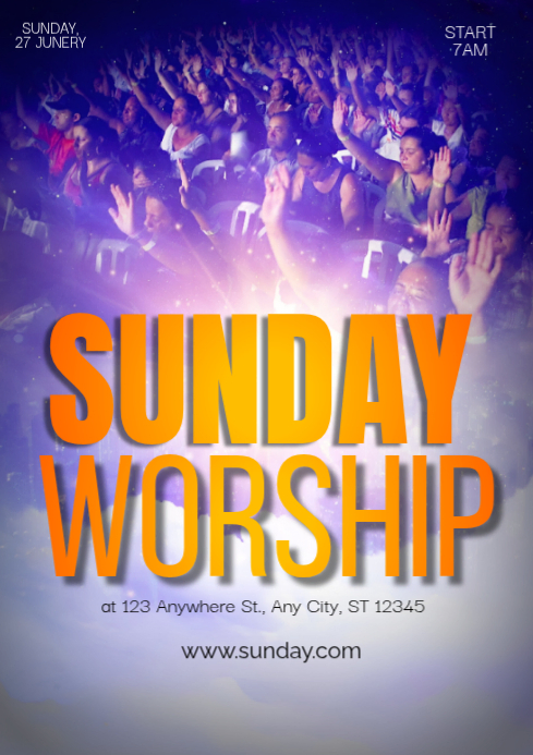 Sunday Worship Template | PosterMyWall