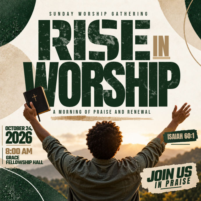 Sunday Worship Gathering Template | PosterMyWall