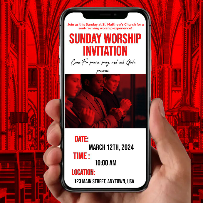 Sunday Worship Invitation Template | PosterMyWall