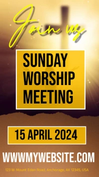 SUNDAY WORSHIP MEETING FLYERS Instagram Story template