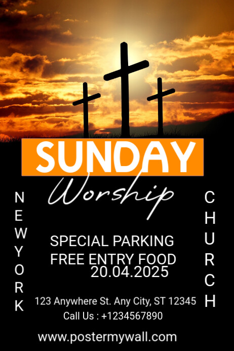 Copy of Sunday Worship Poster | PosterMyWall