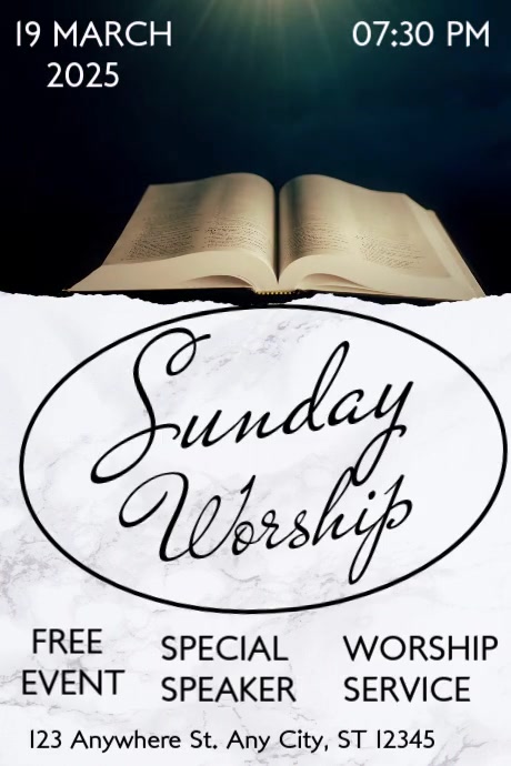 Sunday Worship Poster Template | PosterMyWall