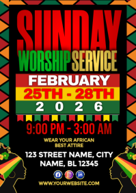 Sunday Worship Service Celebration 2026 A4 template