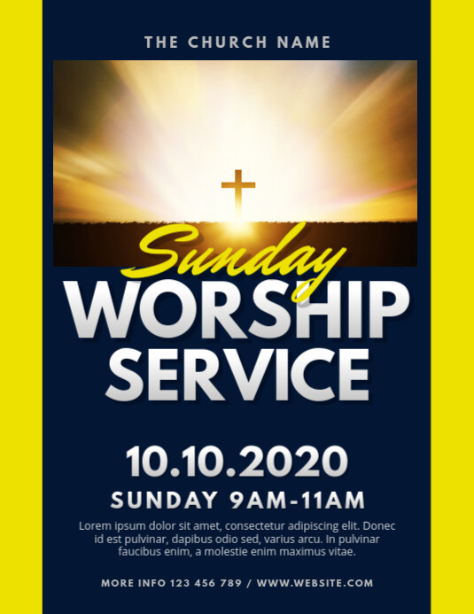 Sunday Worship Service Church Flyer Template PosterMyWall