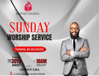 SUNDAY WORSHIP SERVICE Flyer (US Letter) template