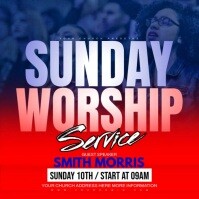 Sunday worship service Instagram Post template