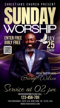 Sunday Worship Service Digital Display (9:16) template