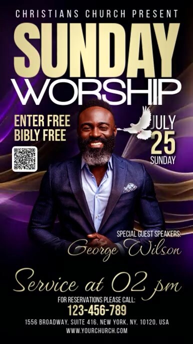 Sunday Worship Service Digital Display (9:16) Template | PosterMyWall
