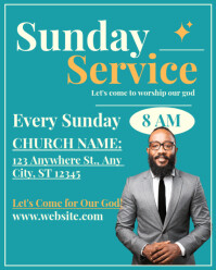 Sunday Worship Service Instagram Portrait template