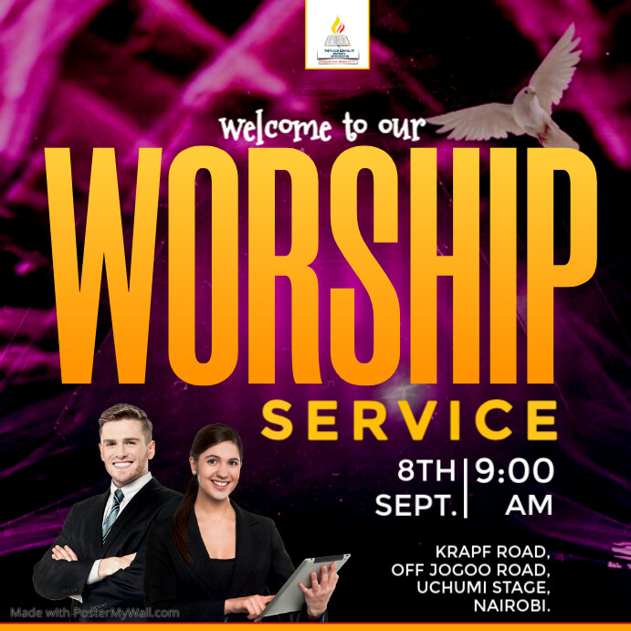 sunday worship service invite Template | PosterMyWall