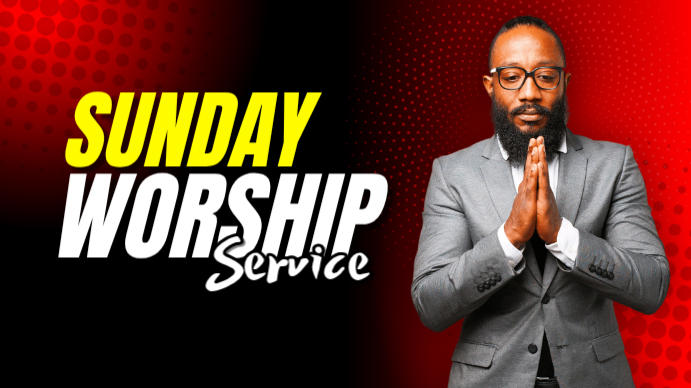 Sunday Worship Service YouTube Thumbnail Template | PosterMyWall