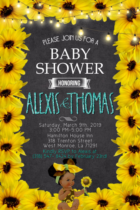 Sunflower Baby Shower Template | PosterMyWall