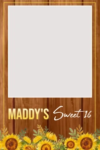Sunflower Birthday Sweet 16 Photo Frame Ishidi elingu 4' × 6' template