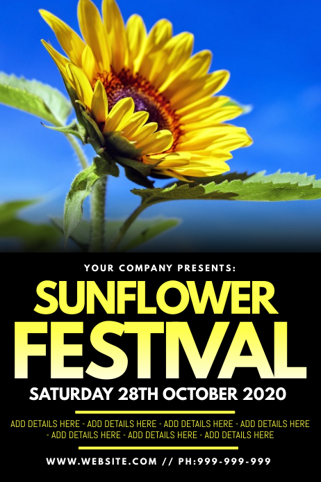 Sunflower Festival Poster Template | PosterMyWall