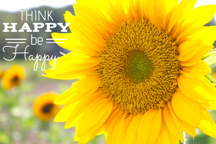 Sunflower Happy Quote Poster Template PosterMyWall Sunflower Happy Quote Poster Template PosterMyWall