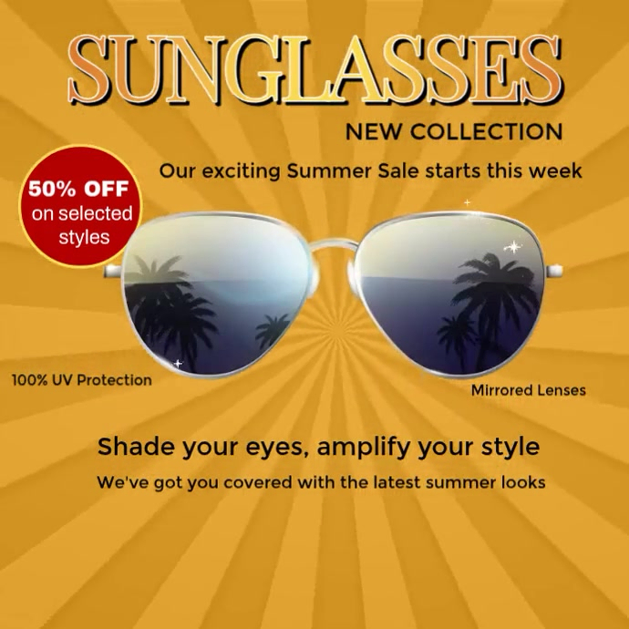 Spectacles Ads Examples sunglasses promo ad Template | PosterMyWall