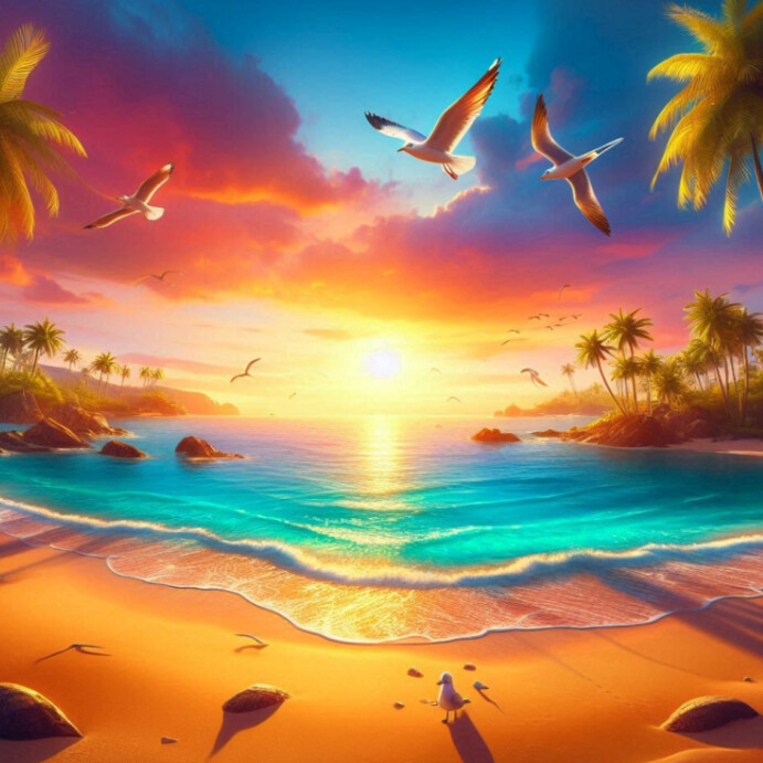 Copy of Sunny beach view | PosterMyWall