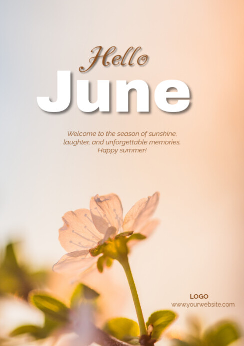 Sunny Modern & Minimal Hello June A4 template