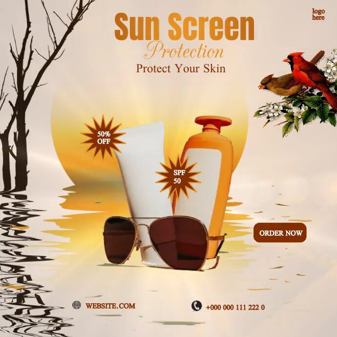 Sunscreen Ads Template | PosterMyWall
